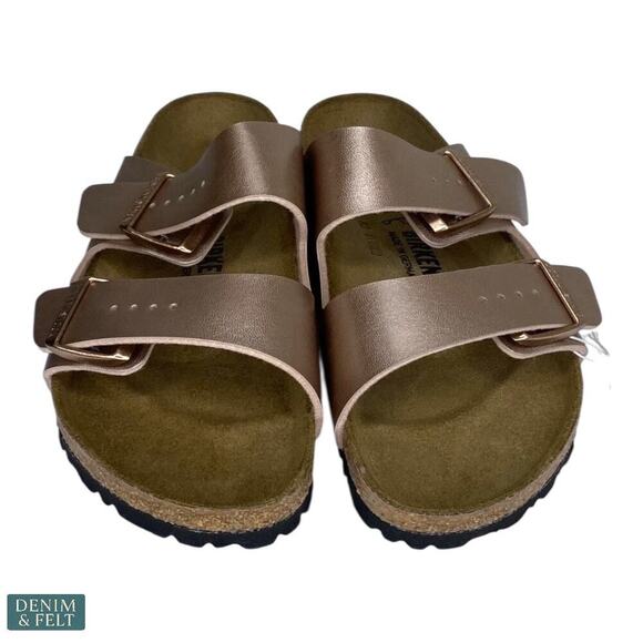 Birkenstock Arizona Birko-Flor Metallic Copper Sandals Women’s 6 Men’s 4 EU 37 - Picture 12 of 16